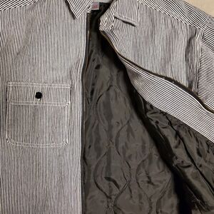 Vintage Seersucker Jacket Medium Hickory Coat logger Chore